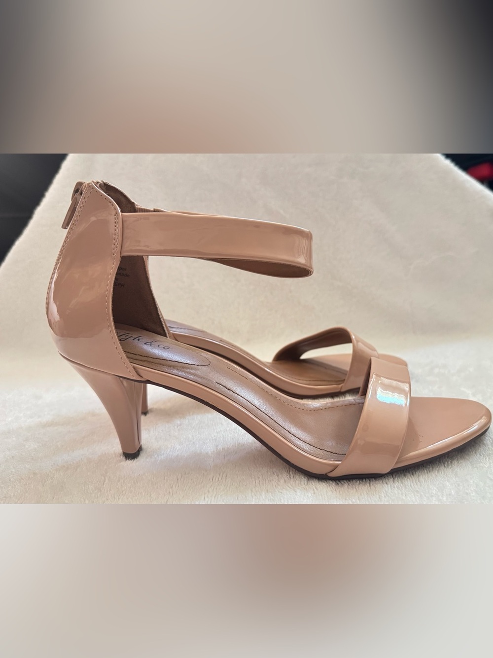 Style & Co. Women's Tan Slip-On Heel Sandal